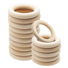Uenhoy 15 Pcs 60mm/2.36" Natural Wood Rings, Unfinished Wooden Rings for DIY ...