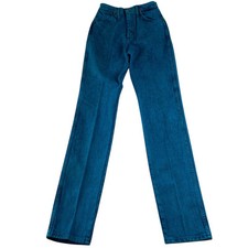 80/90s Wrangler High Rise Jeans 26x36 Teal Blue Overdyed Wash VTG Sz 7 Western