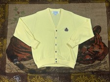Vintage 90s Izod Button Up Cardigan Men's Medium Yellow