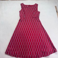 Talbots Red Rope Print Sleeveless Fit Flare Dress Women's Size 6 Classic