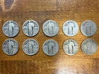 Lot of 10 circulated Standing Liberty Quarters - 90% Silver