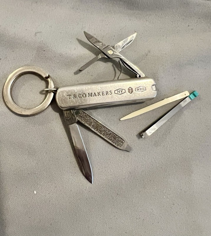 Vintage Tiffany & Co Victorinox Silver Swiss Army Multi Tool Keychain