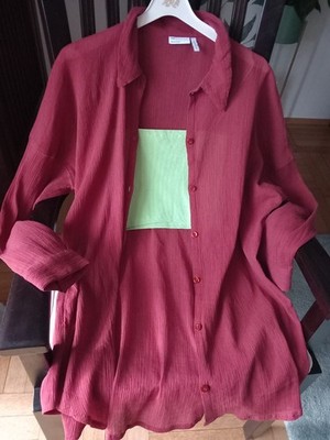 1x getragen-NP 27,99  ASOS längere Crepe Bluse/Hemd/Strandbluse, Rotbraun, S