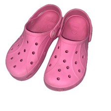 Pink Crocs Classic Girl Kids Slip On Shoes Clogs Strap Sandals Summer Fun Sz J 1