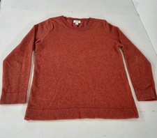 J Crew Cotton-Wool Blend Teddie Sweater Burnished Rust Women S