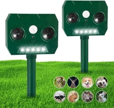 4Pack Solar Ultrasonic Animal Repellent Dog Skunk Deer Raccoon For Garden