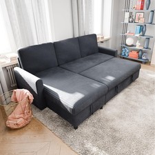 Pull Out Couch 2 in 1 Small Sofa Bed Sleeper Sofa with Storage