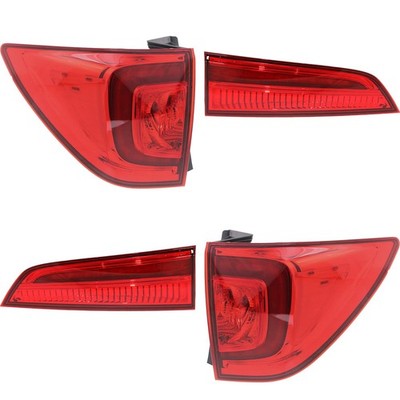 Tail Light For 2016-2018 Honda Pilot Set of 4 Left and Right Inner and Outer