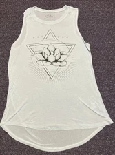 Miken Flow Tank Top Women’s Yoga Pilates Workout Lotus Size Medium Light Blue