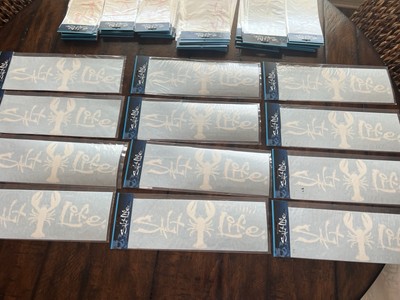 SALT LIFE Decals 12'' LOT X 12 LOBSTER WHITE Stickers 1 Dozen 50% OFF Retail NEW