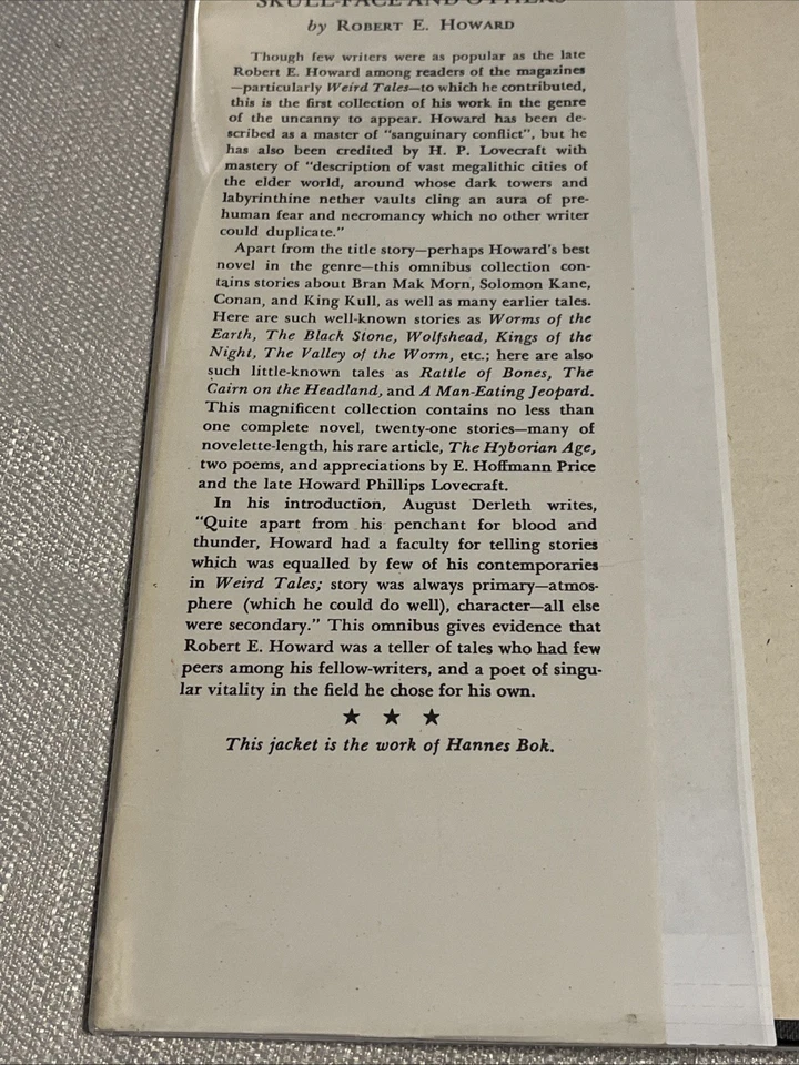 Robert E Howard *RARE* Skull-Face And Others - Arkham - 1946 - 1st ED LTD - Image 3 of 4