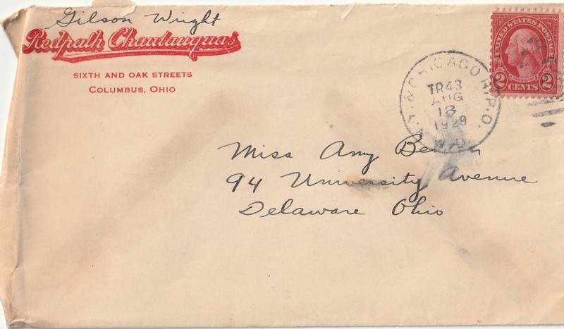 US Stamp George Washington 2c Cover Redpath Chautauquas  1929 Cancellation
