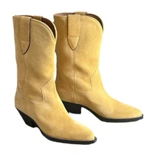 Isabel Marant Suede Twist San Cowboy Boots Duerto Style Tan Western EU 38 NIB