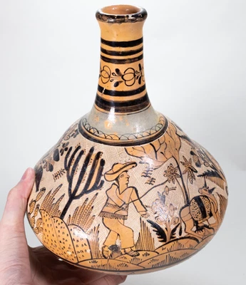 Vintage Balbino Lucano attr. Petatillo Tlaquepaque Water Bottle C.1940-50's - Image 1 of 4