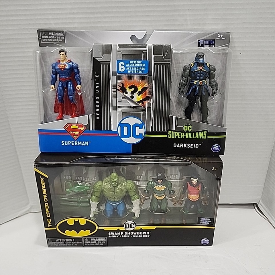 Spinmaster DC Superheroes 4" Superman Darkseid Killer Croc Robin Batman 1st Edit