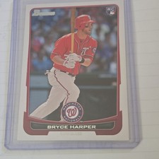 Topps 2012 Bowman Bryce Harper Rookie Card #10, Washington Nationals. rookie card picture