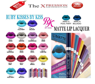 Ruby Kisses matter Lippenlack langanhaltender kräftiger Lippenstift alle Farben am nächsten Tag UK