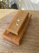 Solid wood bath/hand towel holder hook hand-painted florals Farm House Decor