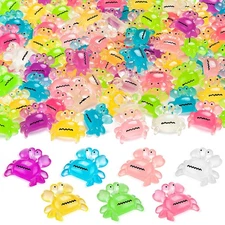 63PCS Luminous Mini Resin Crabs Cute Crab Figurines Glow in The Dark, Tiny Mi...