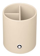 New Montblanc Round 3 Compartment Ivory Lacquer Pen Holder 133171 Retail $419