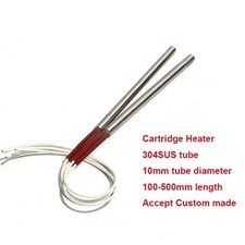 10x100-500mm Ceramic Cartridge Heater 220V 320W-1500W Heating Tube Resistor 2pcs