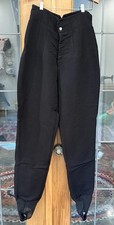 Bogner VTG Black Retro Stirrup Ski Snow Pant High Waisted 12 Long VGUC