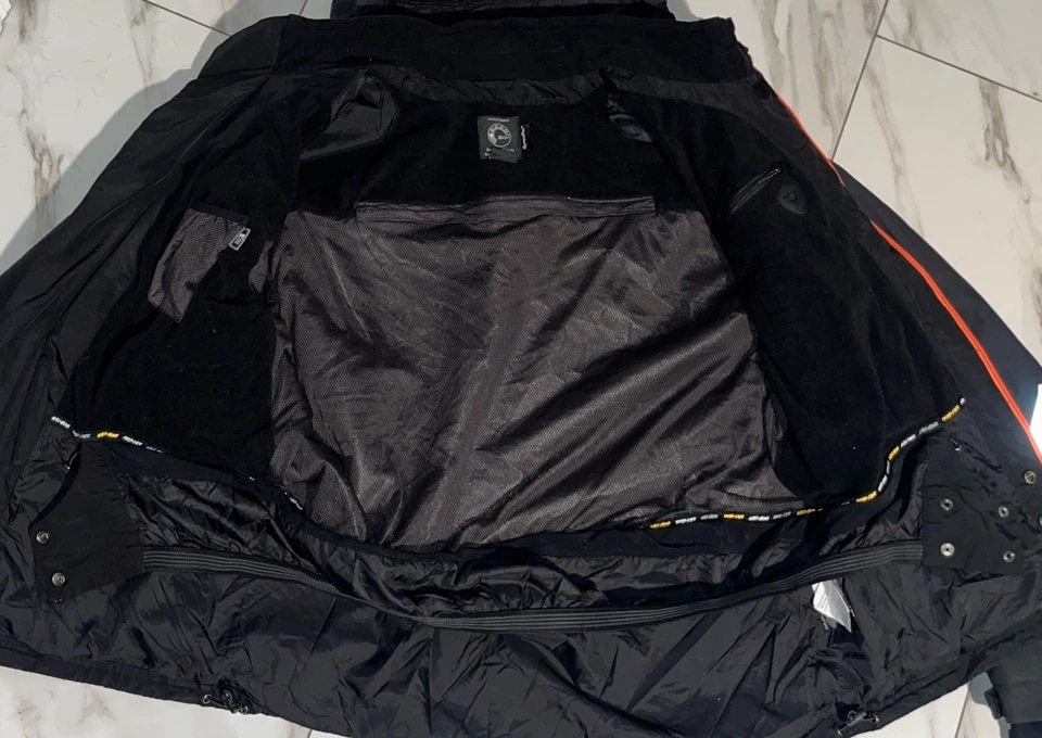 Ski-Doo гелий 30 куртка LT - черный с оранжевый молнии - EUC снегоход Gear - Изображение 4 из 4