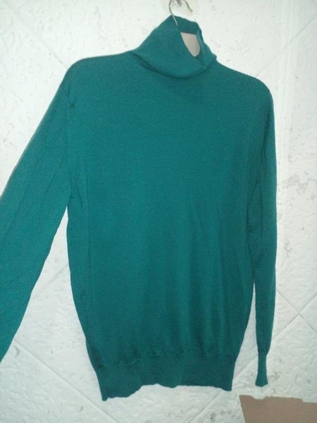 Men John Smedley Sweater Turquoise Wool 48 / 4XL /