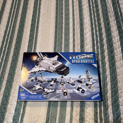 PREPOP 1to25 Space Shuttle 586 Piece 12in1 Interlocking Blocks Toy Set