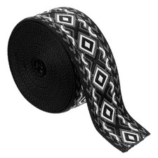 5Yards Cotton Webbing Strap 50mm Jacquard Webbing Purse Strap Black-Gray-White