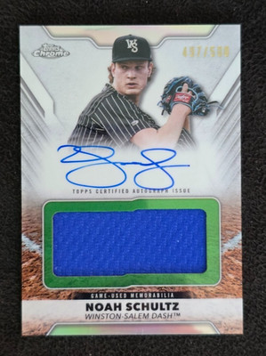 2025 Topps Chrome - Noah Schultz #PDJAR-NS Jumbo Auto Relic 497/500 - White Sox