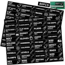 Magnetic Toolbox Labels 80 Pcs Tool Chest Drawer Organizer With Icons Stron...