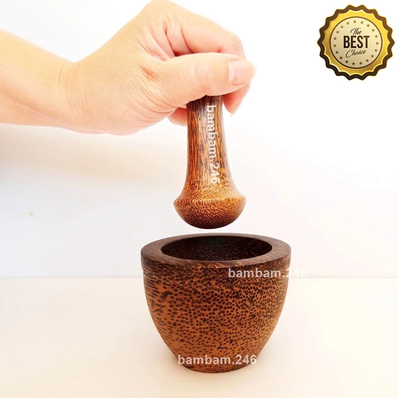 Small Palm Wood Mortar & Pestle Set 3.5" Dia Herb Crusher Compact Spice Grinding
Opens in a new wind