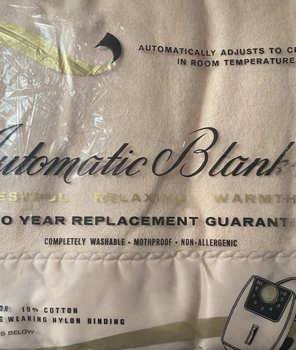 Vtg 70’s Mid Century Automatic Blanket New In Package Made USA Size Double Taupe - Picture 2 of 8