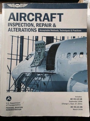 ASA AC43.13-1B2B Aircraft Inspection, Repair, and Alterations Softcover Book