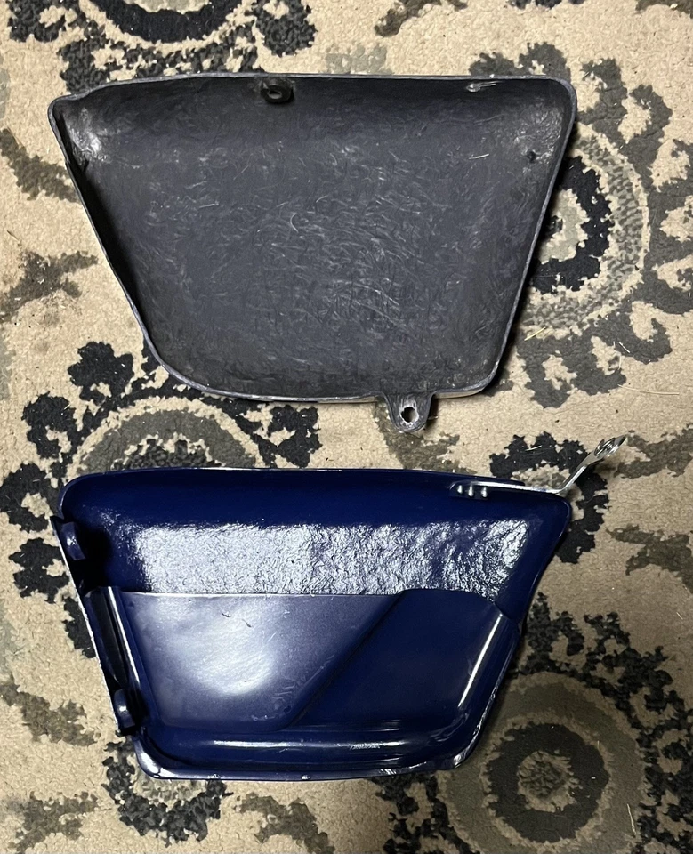 Juego de cubierta lateral original Norton 750 Commando Interestatal 06-3176/7 fibra de vidrio azul Foto 3 de 3