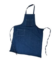 Vintage Long Denim Shop Apron Made in USA Indigo Raw Denim Sanforized 1 Size