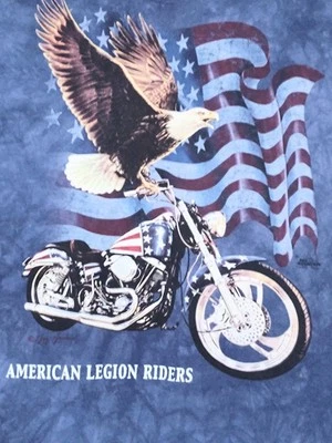 Camiseta para hombre The Mountain azul American Legion Riders L logotipo retirado #756 nueva sin etiquetas - Imagen 1 de 4