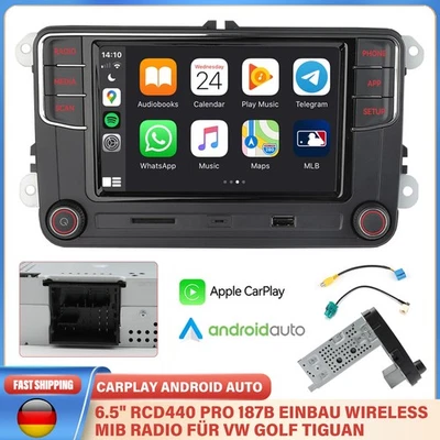 6.5" Wireless Carplay Android Auto RCD440 PRO RCD330 Radio Für VW Passat Jetta - Bild 1 von 4
