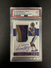 2018 Panini National Treasures Lamar Jackson Patch Auto Holo Silver /25 RC #165