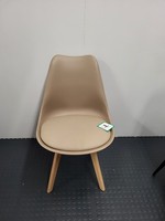 Tulip Dining Chair Padded Seat Eiffel Wood Legs Vanilla Jamie Lorenzo