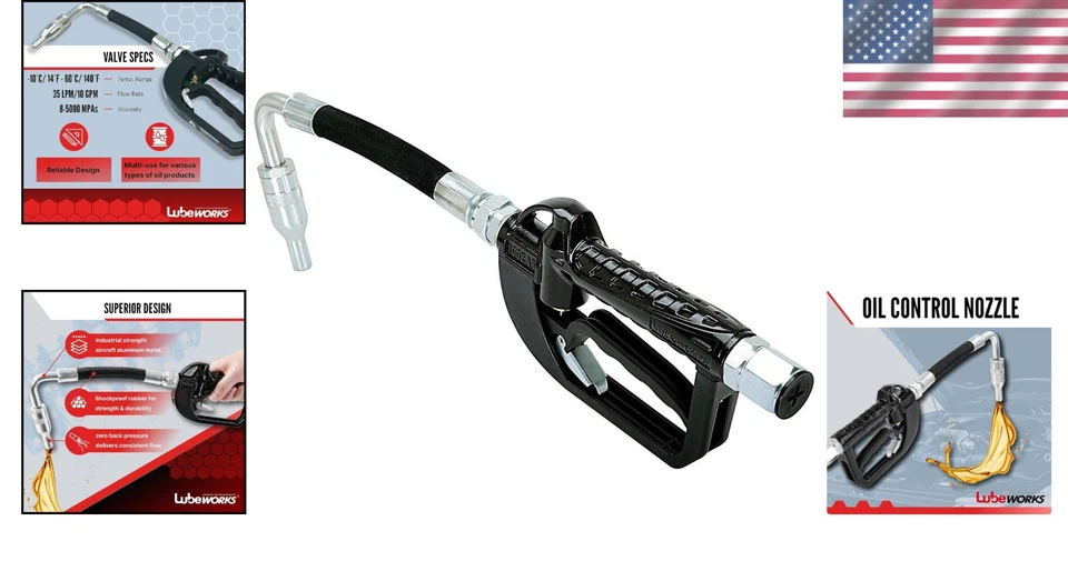 Heavy-Duty Oil Control Valve Nozzle - 1-35 LPM Flow Rate for Smooth Dispensing - Image 2 of 4