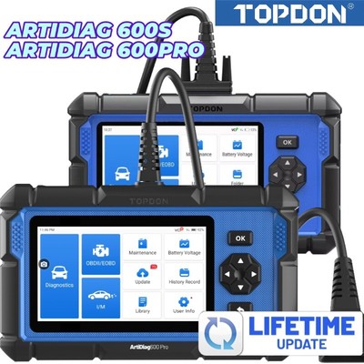 TOPDON AD600S+ PRO OBD2 Scanner Car Diagnostic Scanner Tools Code Reader ABS SRS