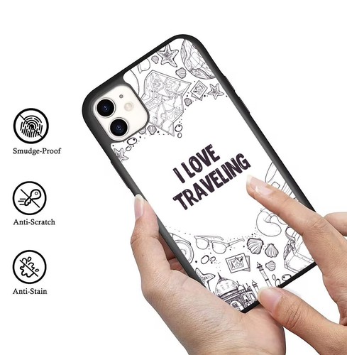poster i love traveling Anti scratch Cover For iPhone SE XS XR Max 5 6 7 8 Plus - Picture 15 of 25