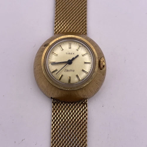Vintage Timex Electric Funky 1970s Gold Tone Womens Watch  1973.Untested (A85)