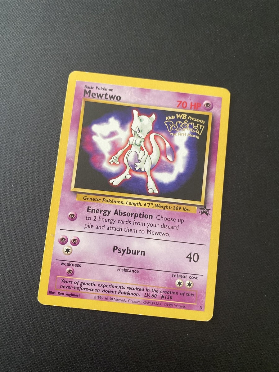 Pokemon Card WOTC Mewtwo Black Star Promo Number 3 Rare Vintage