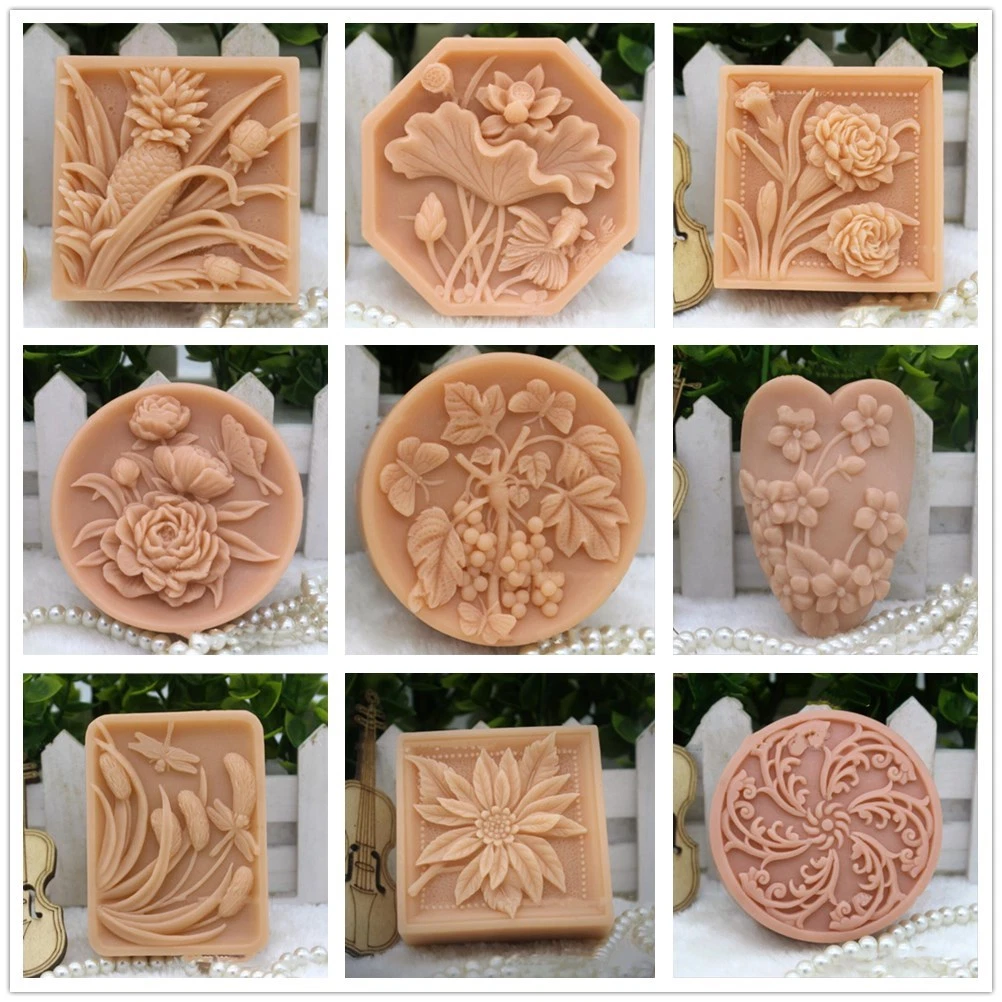 3D Handmade Soap Silicone Molds DIY Resin Oval Shape Massage Soaps Crafts<B  CR