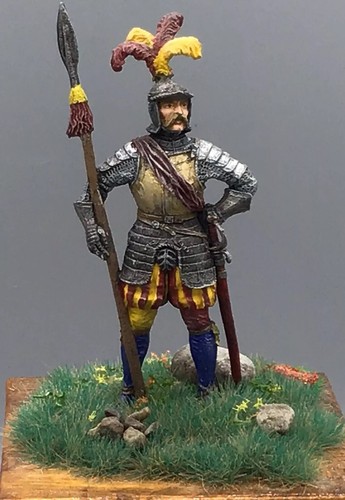 Super Handpainted 15th Century German Landsknechts Renaissance 54mm White Metal - 第 2/7 張圖片