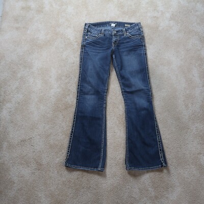 Silver Frances Flare Jeans Women's 29x31 Blue Denim Pants - Main Image