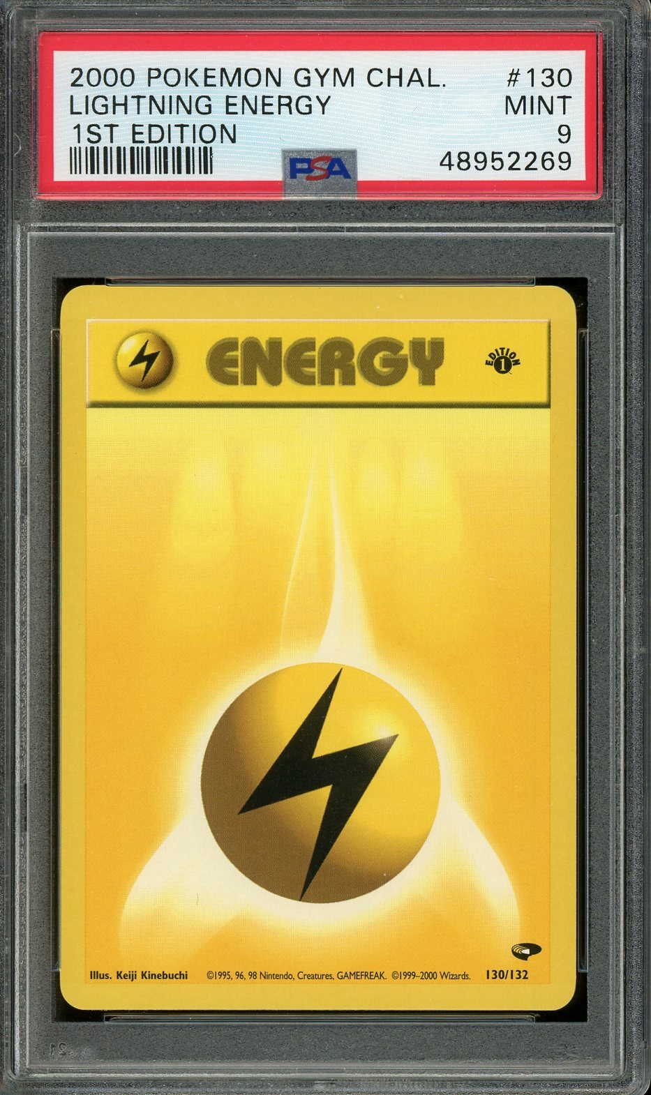 PSA 9 Pokemon 1st Edition Gym Challenge Lightning Energy 130 MINT
